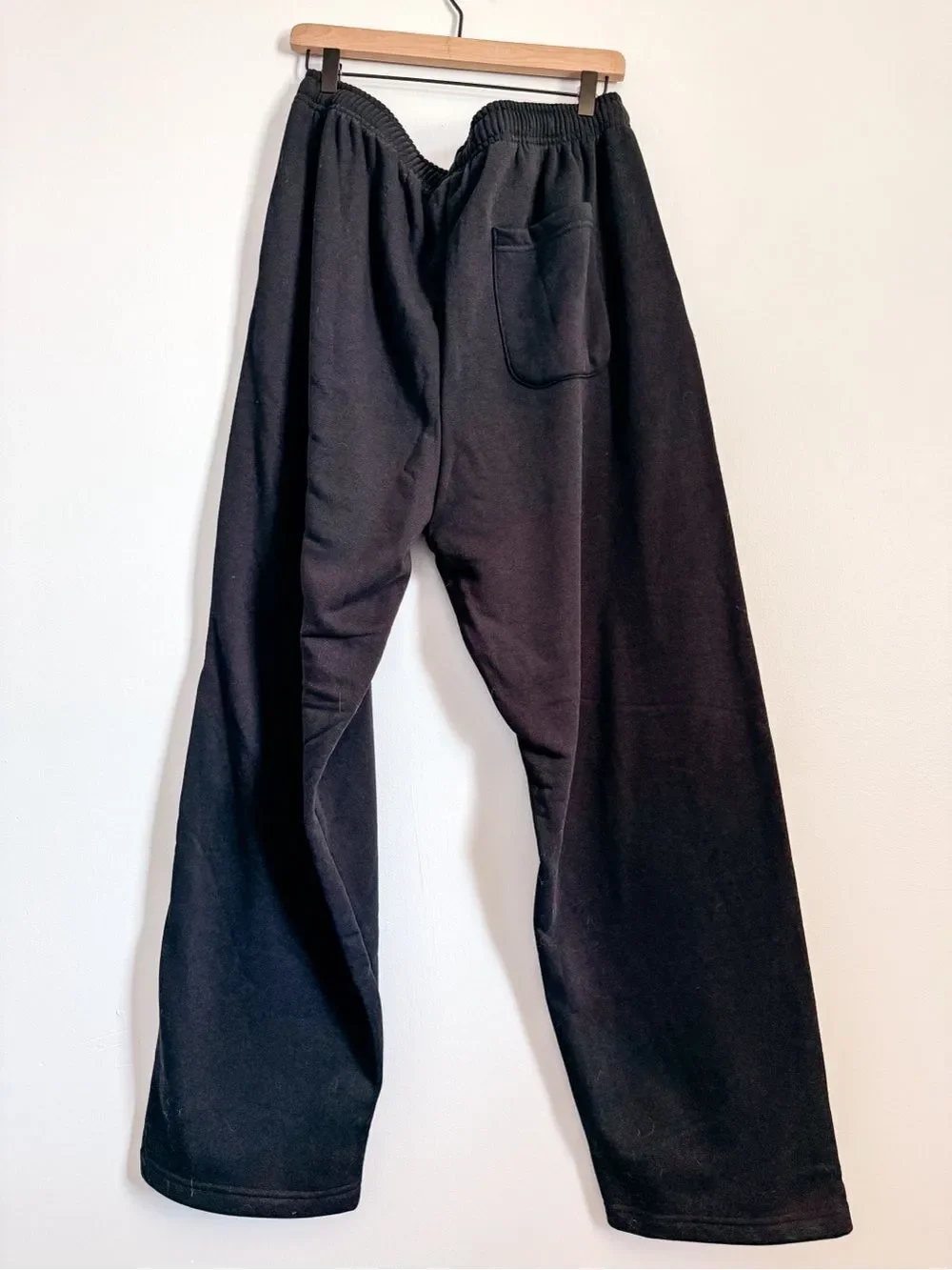 Diamond Black Elastic-Waist Straight Leg Sweat Pants Size XL